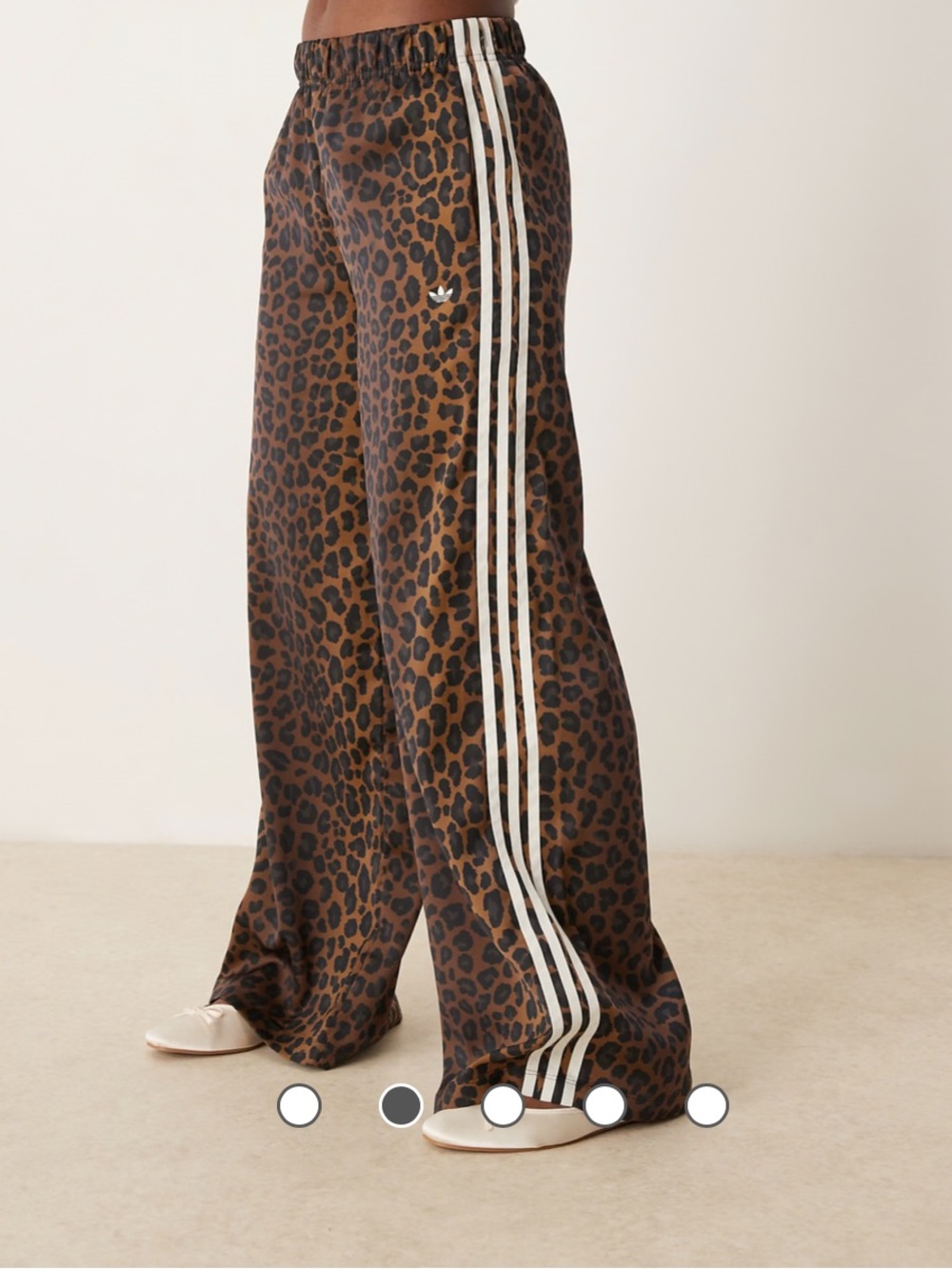 Adidas Originals Leopard Print Wide Leg Track Pants Size Small NWT